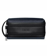 Dior Navy &amp; Black Toiletry Bag Drop Kit Pouch Travel Case Dual Zipper - €30,95 EUR