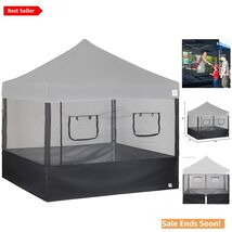 Weather-Resistant 10' x 10' Food Service Booth Sidewalls with Roll-Up Wi... - $315.76