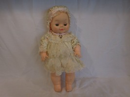 HORSMAN Vintage 16” 1971 SOFTSKIN Drink and Wet Baby Doll Dressed with Hat  - $22.80