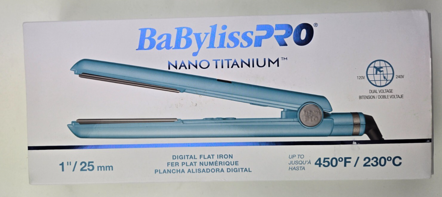 BaBylissPRO Nano Titanium Flat Iron Hair Straightener,1&quot; Digital Hair St... - $79.20