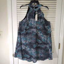 Entro Mini Dress Tunic Size Medium Lined Sleeveless Floral Design Length 34&quot; NEW - £14.29 GBP