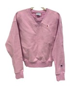 CHAMPION Women&#39;s Sweatshirt Pink Solid Reverse Weave Crew Neck Pullover ... - £7.30 GBP