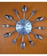 George Nelson 1234SPOON Wall Clock Reproduction Mid Century Silver 16in ... - $203.42 CAD