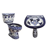 Mexican Toilet ELONGATED Comfort Height Hand Painted - Paloma - - $1,399.00