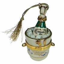 Lenox Holiday Vintage Lenox 2000 Champagne Bottle Ornament 3” trinket box - £18.97 GBP