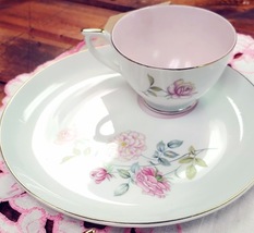 LEFTON FINE CHINA SNACK PLATE & CUP SET of four NE2108 image 9