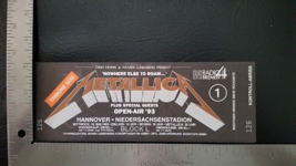 Metallica - Vintage May 19 1993 Hannover, Germany Mint Whole Concert Ticket - £27.17 GBP