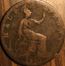 1890 Uk Gb Great Britain Half Penny Coin - £1.49 GBP