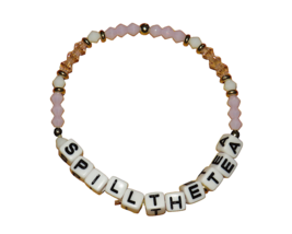 Color Street Spill The Tea Beaded Stretch Bracelet - £9.71 GBP