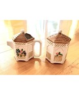 Otagiri Design East Cream and Covered Sugar Bowl Hand Painted Garden - $24.42 CAD