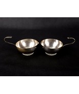 Vintage Art Deco Sugar Bowl &amp; Creamer Pitcher, Chrome Finished Metal - $237.55 MXN