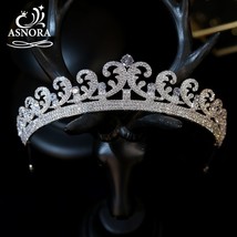 Classic European Royal Queen Crown Bridal Wedding Tiara For Women Cubic Zirconia - £92.33 GBP