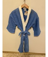 VTG RCA Blue white  Flannel Robe Mid  USA NEW!!! - £53.89 GBP