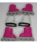 White & Hot Pink Roller & Ice Skates Shoes for 18" American Girl Doll 3 Pairs - $13.99