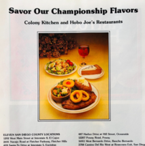 1981 Colony Kitchen Hobo Joe&#39;s Restaurant Advertisement San Diego Vintag... - $28.11 CAD