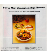 1981 Colony Kitchen Hobo Joe&#39;s Restaurant Advertisement San Diego Vintag... - $19.99