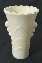Vtg Art Deco Anchor Hocking Fire King Vitrock Vase White Color - $452.37 MXN