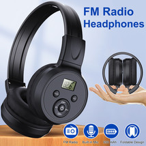 Portable Wireless FM Radio Headphones Earphones Over-Ear Headset Stereo Foldable - £25.15 GBP