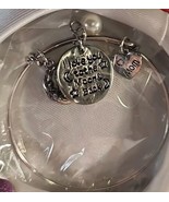 I Love You to The Moon and Back Mom Silver Charm Expandable Bangle Brace... - $11.87