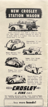 Crosley Fine Cars New Station Wagon Cincinnati Ohio Vintage Print Ad 1948 - £10.03 GBP