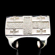 Sterling silver Knights Templar ring Five Cross Flag medieval kingdom of Georgia - £95.90 GBP