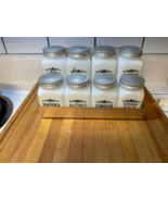 Vintage Hazel Atlas black scroll spice jar set of 9 shakers, great origi... - $95.00