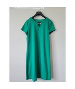 Talbots Dress Small Green Knit Cotton Short Sleeve Metal Accent - $373.69 MXN