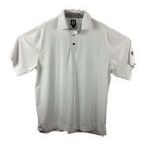 Footjoy Polo Shirt Men&#39;s L White Golf Swisher Sweets Embroidered on Sleeve - £19.76 GBP