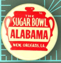 Vintage 1961 Alabama Crimson Tide Sugar Bowl Football Game Pinback Button - £38.71 GBP
