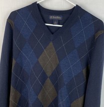 Brooks Brothers Sweater Argyle Wool Casual Navy Blue Men’s Large - £31.45 GBP