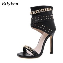 Eilyken 2021 New Rivet Metal Decoration High Heel Women Sandals Cover Heel For P - £47.00 GBP
