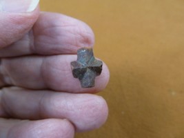 CR591-3) 1/2&quot; Petite Fairy Stone CHRISTIAN CROSS oiled Staurolite Crysta... - £10.40 GBP