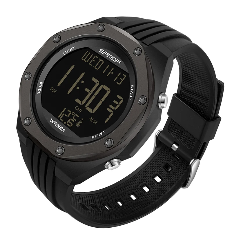 SANDA Temperature Display Men Digital  Outdoor  Clock Climbing Hi Wristwatch 50M - £96.62 GBP