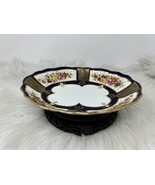 Vintage Hammersley Longton Stoke on Trent Cobalt Gilded Floral Oval Bowl... - $71.99