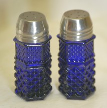 Cobalt Blue Salt Pepper Shakers Metal Lids - €14,39 EUR