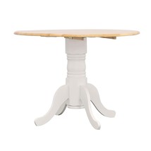 Round Drop Leaf Dining Table - Brown &amp; White - $399.99