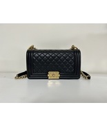 AUTHENTIC CHANEL LE BOY BLACK QUILTED LAMBSKIN MEDIUM FLAP BAG GHW - £5,186.22 GBP
