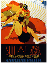 16x20&quot;Poster on CANVAS.Interior room design art.Sun Tan Ladies Cruise ship.6409 - £37.19 GBP