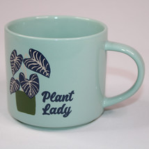 Ceramic Coffee Mug Plant Lady Funny Green Seafoam Tea Cup Stoneware Very Good - £8.09 GBP