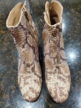 Chinese Laundry Womens Davinna Taupe Ankle Boots Shoes Medium Faux Snake... - $28.00