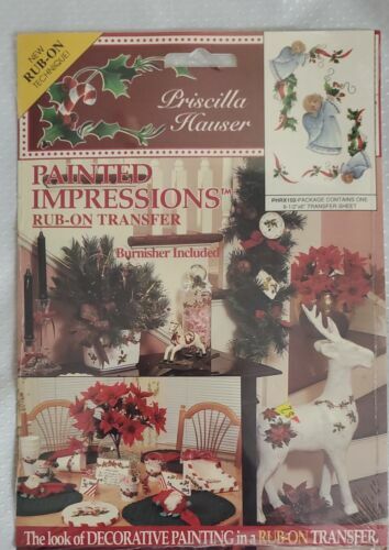 Priscilla Hauser Painted Impressions Rub On Tranfers Christmas Angels 1992 - $6.43