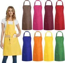 8 PCS Mixed Color Bib Aprons - Durable, Stain-Resistant Kitchen Set with... - $46.48