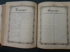 1882 Antique German Leather Bible W Photos Lancaster Pa Sharp Family Genealogy - £175.18 GBP