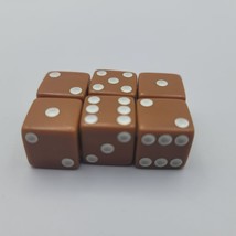 6 Small Brown Dice Gaming Replacement Pieces Cube Lot Six Sided Dicecapades - £6.87 GBP