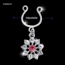 2Pcs High Quality Crystal Adjustable Size y Non Pierced Clip On Nipple Ring Body - £9.09 GBP