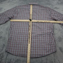 Linea Uomo Shirt Mens L  Red Plaid Button Down Long Sleeve Flip Cuff - £18.67 GBP