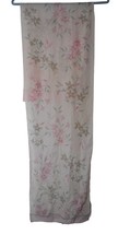 Vintage Sheer Pink Grey Green Floral rectangle scarf  Estate Find - $17.98