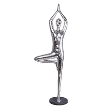 Silver Modern Yoga Male Life Size Vrikshasana Statue - £877.33 GBP