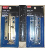 4&quot; BARREL BOLT Zinc Plated Brass OR Silver gate cabinet door SLIDING LAT... - $28.67 CAD+