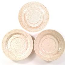 Homer Laughlin Country Sage Saucers Plates Set of 3 Speckled Brown on Beige USA - £7.43 GBP